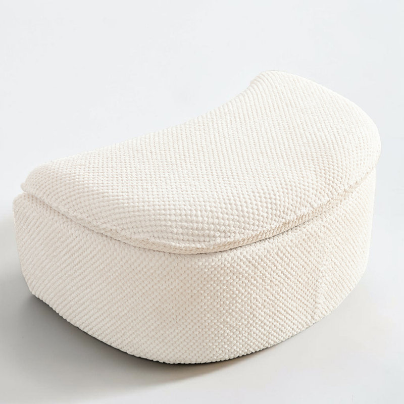 Pouf rembourré ottoman en mousse de 87,4 cm de large, Beige