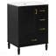  Meuble-lavabo 24 po avec lavabo en céramique et porte à fermeture douce et 3 tiroirs - noir-425517059