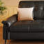 Causeuse-coussin standard en cuir véritable noir-1864914305