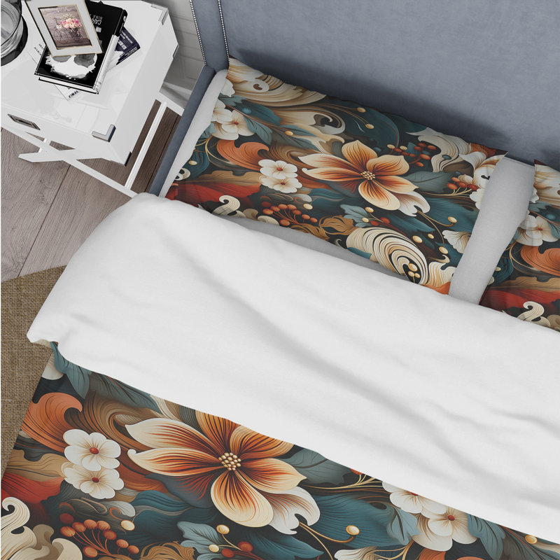 Literie bohémienne à motif cachemire, Housse de couette simple + 1 taie décorative stan