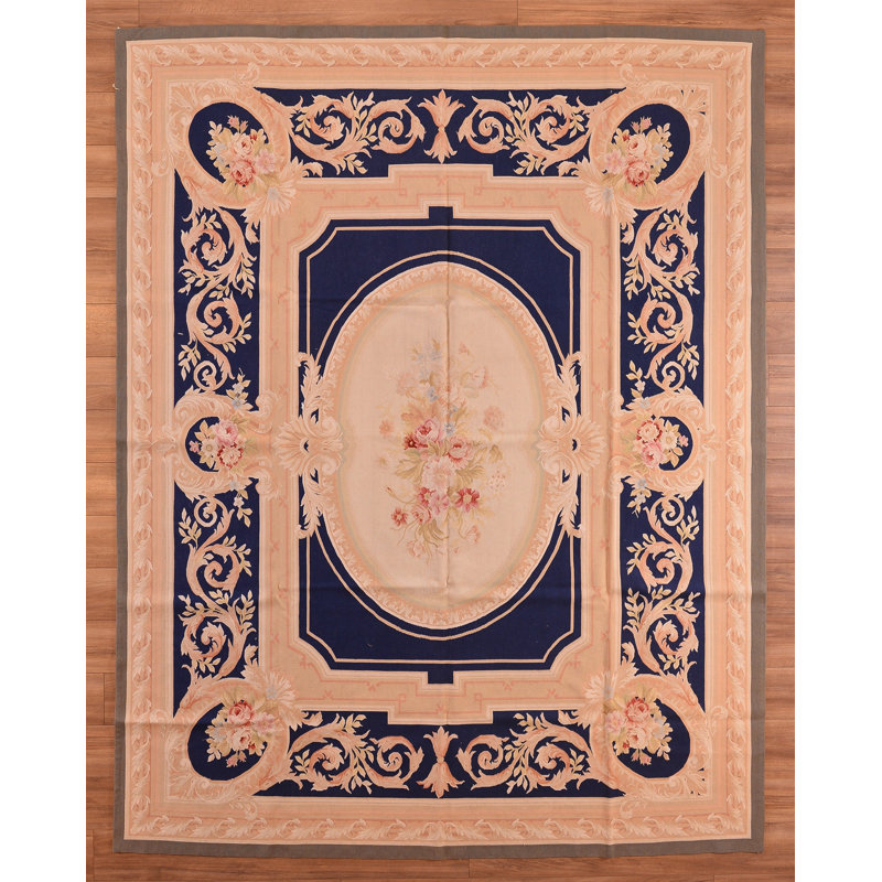 Original Hand Knotted Traditional Pattern Beige Wool Rug