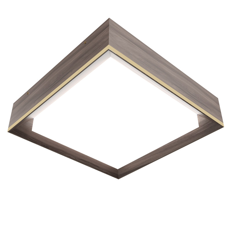 Plafonnier Accord Squadro, American Walnut, 4.72" H x 15.74" W x 15.74" D