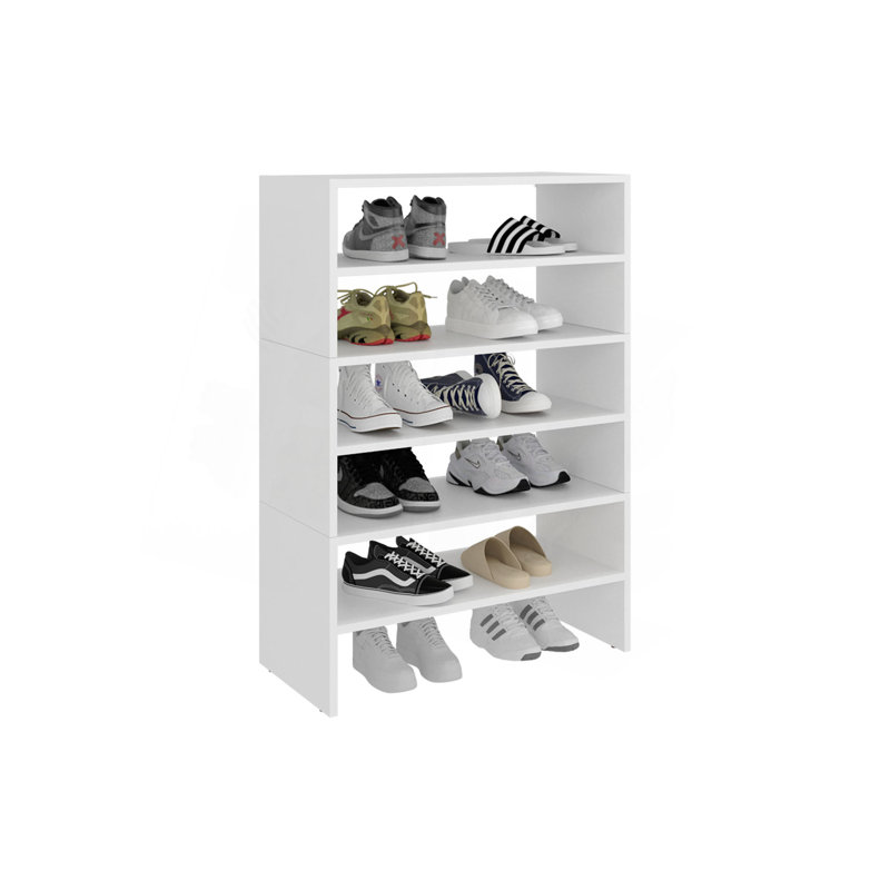 Range-chaussures Berlin avec tablettes ouvertes, idéal pour les espaces modernes, blanc, Blanc