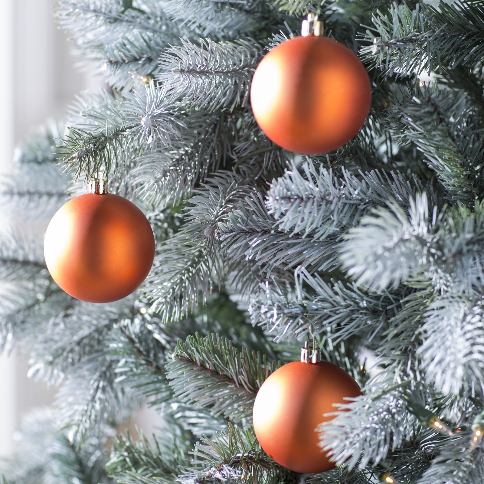 The Holiday Aisle® 3" Shatterproof Bauble, 2.75" H x 2.75" W x 2.75" D, Burnish Orange