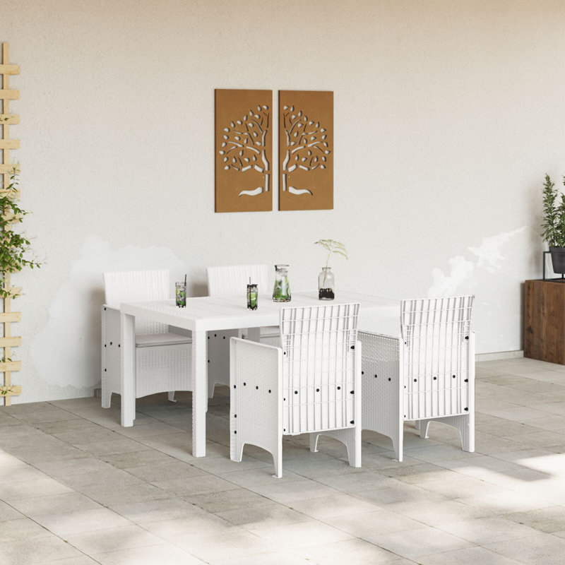 Ensemble repas 5 pièces vidaXL, Brun, Gris