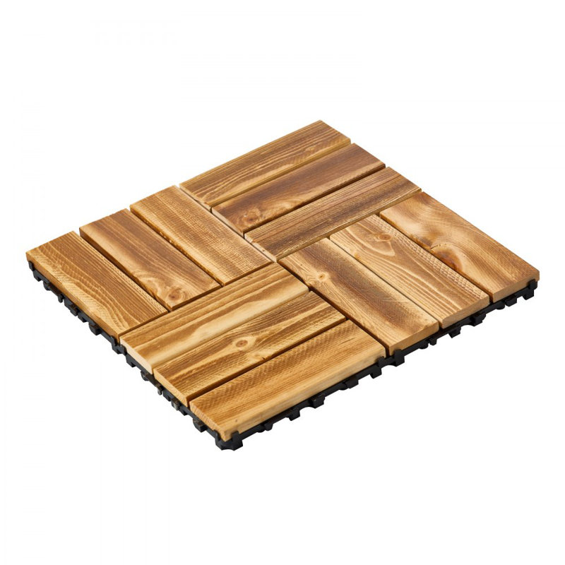 VEVOR 29.5 cm L x 29.5 cm W Solid Wood Deck Tile Kit