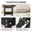Tabouret de douche d'une capacité de 400 lb avec tablette et poignée, siège de salle de bain imperméable avec pieds antidérapants, banc utilitaire intérieur / extérieur facile à assembler pour adultes, noir-640445349-640445347