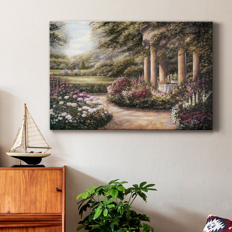 Rose Garden II - peinture sur toile tendue, H 12 po x l 8 po x P 1 po