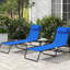 4 sièges de patio inclinables - filet respirant, pour l'extérieur, chaise longue portative bleue
