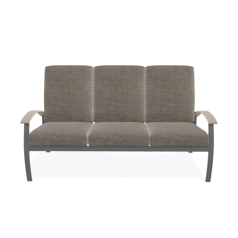 Canapé de patio 3 places avec coussins Askar, Graphite texturé, Tissage uni cendre coulée Sunbrella®