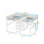 Lit mezzanine simple double avec poste de travail et tablettes de rangement-735148346