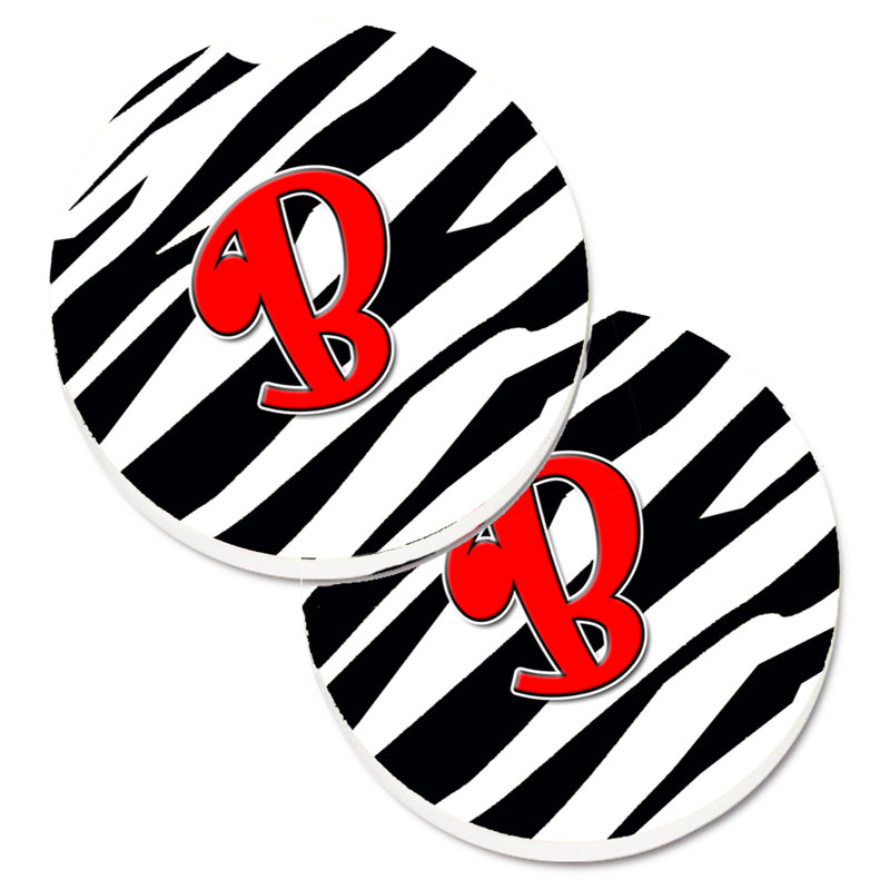 Sous-verre à cogramme initial de q tiger, B, Noir / Rouge