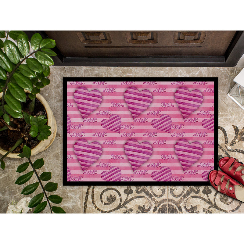 Tapis d'extérieur antidérapant Schofield, Rose, Rectangle 2 pi x 3 pi