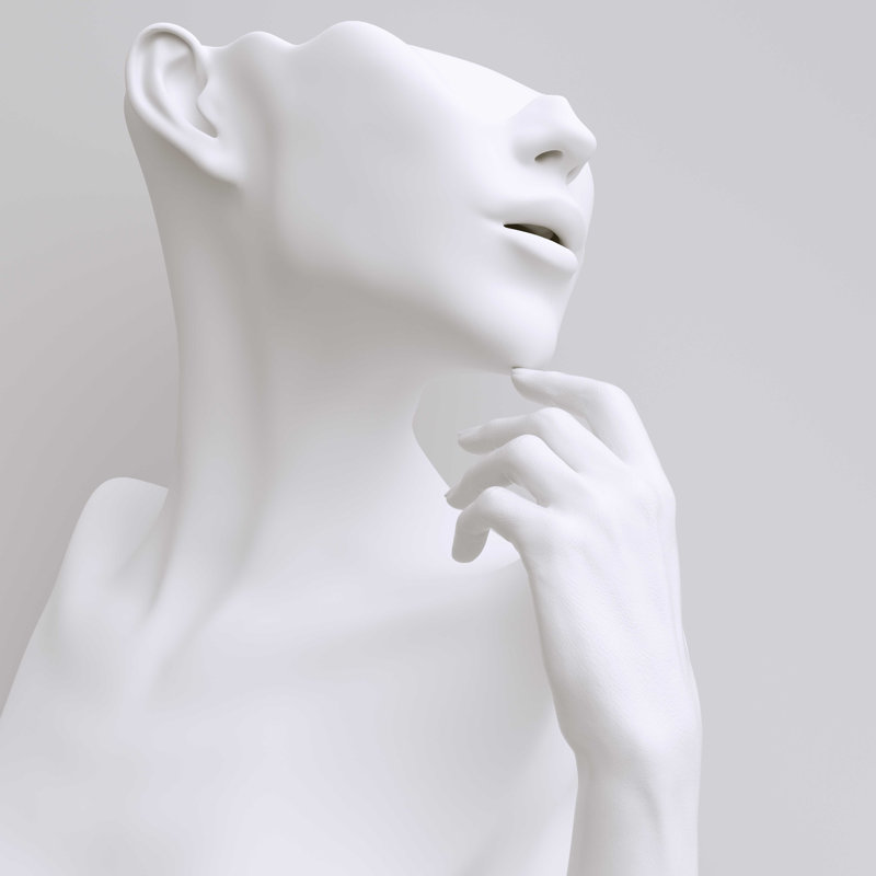 Mannequin, boucle d'oreille, présentoir à bijoux, impression sur toile tendue, L 12 po x H 12 po