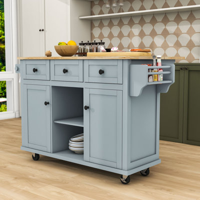 Arlete Rolling with Solid Wood Top by Red Barrel Studio