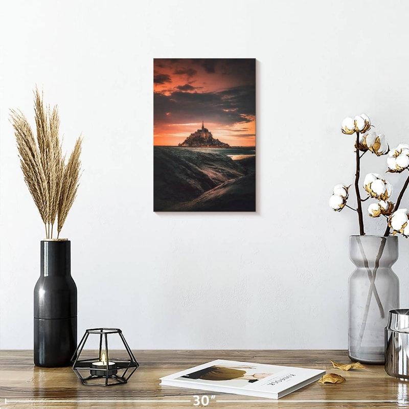 Adella enchanteur Mont Saint Michel, H 12 po x l 8 po
