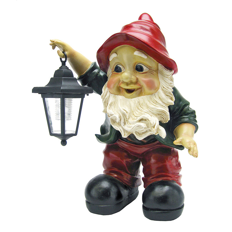Edison with the Lighted Lantern Gnome Statue