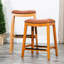 Tabouret de bar 30 po avec siège selle au fini naturel - Confortable et élégant cuir reconstitué relaxant-124438242-124438244-124438246