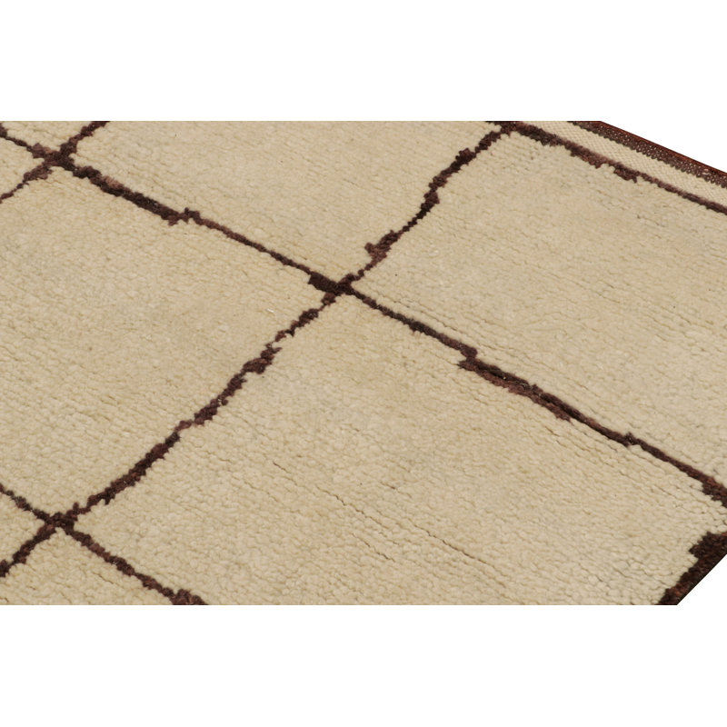 Moroccan Hand Knotted Wool Area Rug, Rectangle 8' x 10'