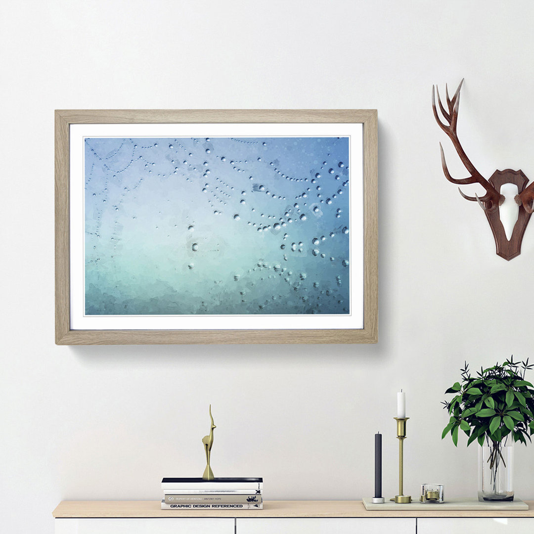 Dewdrops upon a Cobweb in Abstract - Picture Frame Painting Print
