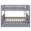 Lit superposé multifonctionnel en bois avec lit gigogne, échelle, garde-corps et conception convertible-234424799