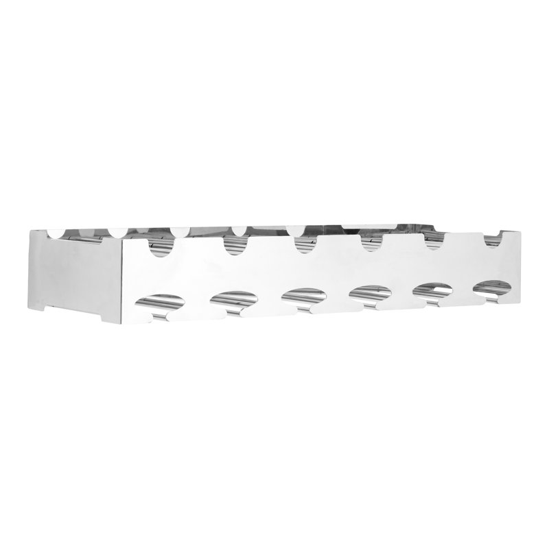 Deresha Floating Mount Wine Bottle & Glass Rack Silver