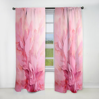 Rideau floral obscurcissant or et rose Minimal Abstract River - Fuchsia