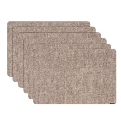 Ensemble de 6 napperons en vinyle de 17,7 po x 11,8 po Easy-Clean