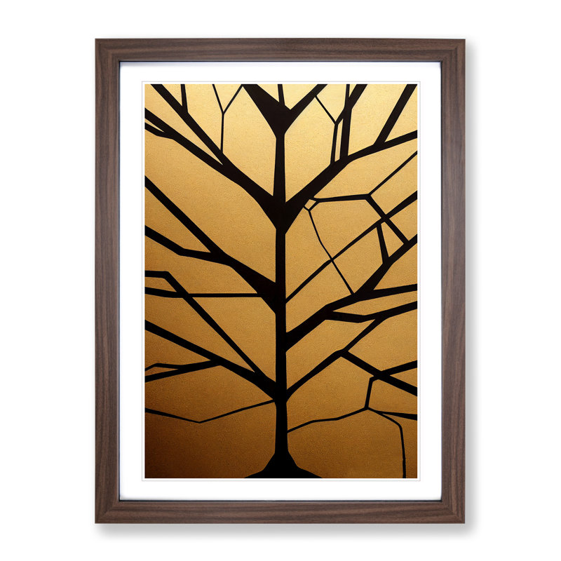 Silhouette of a Tree No.3 - Framed Print, 64cm H x 46cm W x 2cm D, Walnut Framed