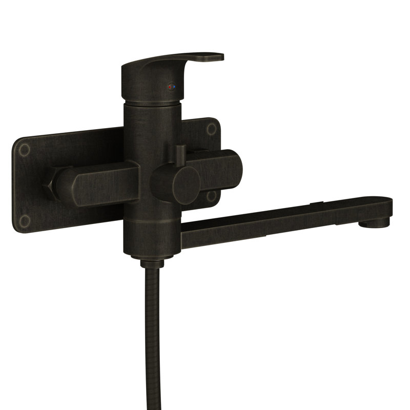 Niagara Highflow Wall Mounted Tub Filler with Pivoting Arm Spout and Handshower, Oil-Rubbed Bronze