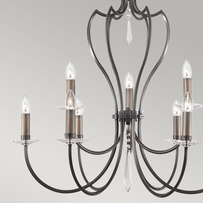 Noi 9 - Light Candle Style Chandelier, Dark Bronze