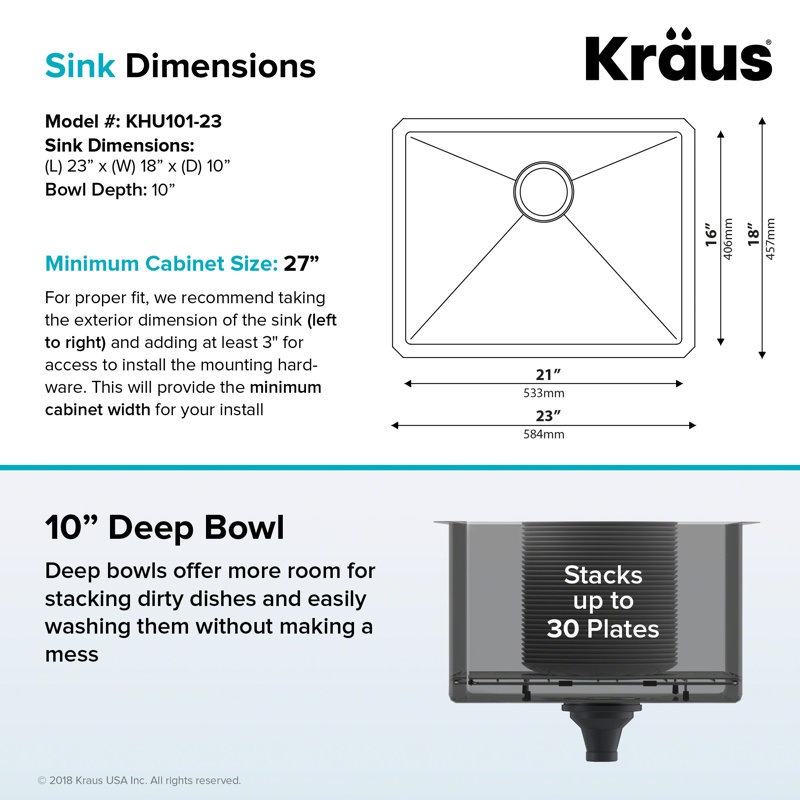 23-Inch Stainless Steel Single Bowl Undermount Kitchen Sink with Garbage Disposal