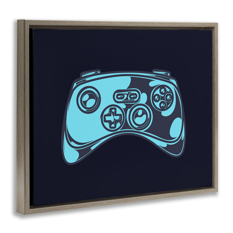Art mural sur toile flottante encadrée "Gaming contrôleur" par Daphne Polselli, Brun, H 25 po x l 31 po