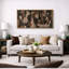 Impression sur toile encadrée moderne moderne de forme organique abstraite brune-125011621-125011619