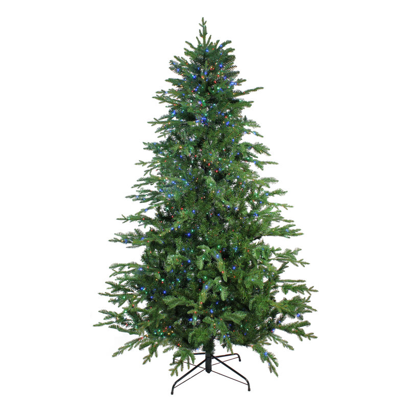 Arbre de Noël artificiel épinette de 7,5 pi avec lumières DEL multicolores Ashland Sitka