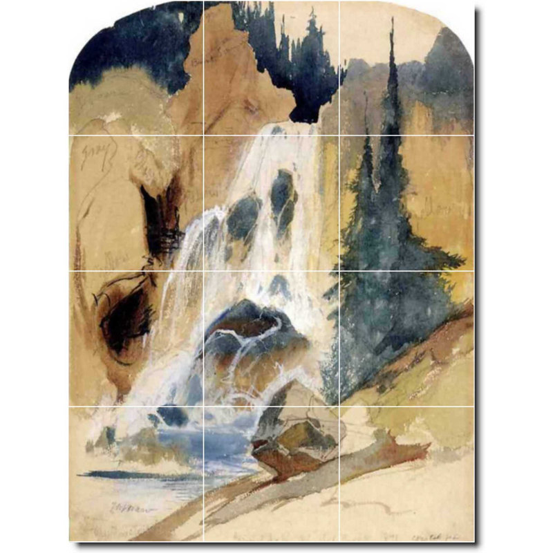 Carreau de céramique décorative 18 po x 24 po 6 po x 6 po, Chute d'eau 06347