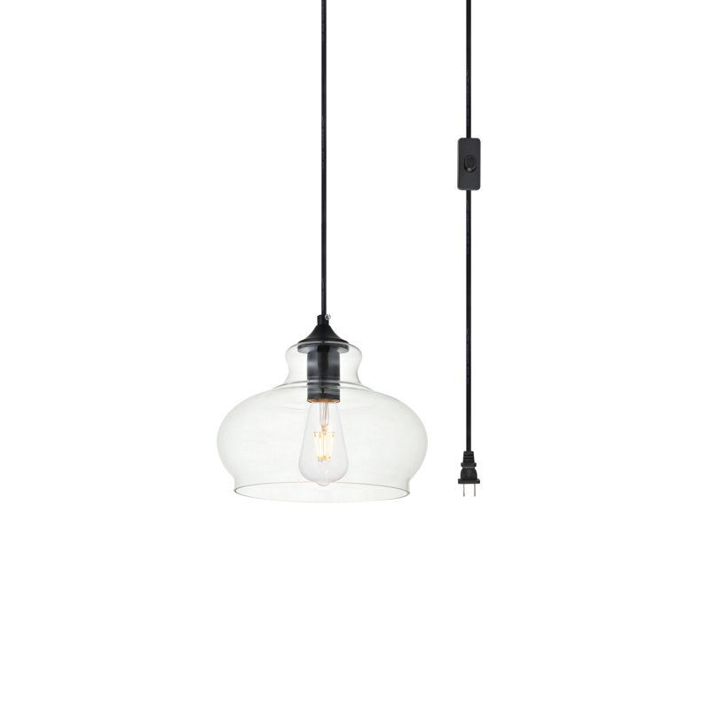 Luminaire suspendu simple à 1 lumière Brancy, Noir, noir, noir, noir