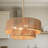 4 Light Gold Metal Rattan Drum Chandelier