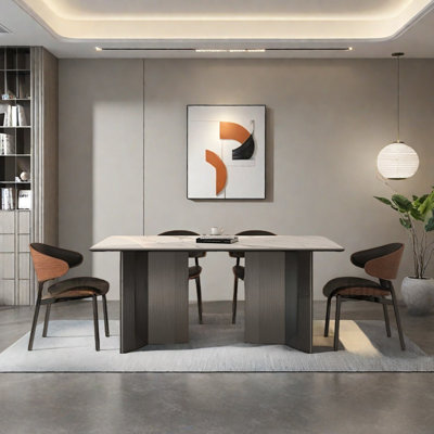 Minimalist high - end dining table and chair set