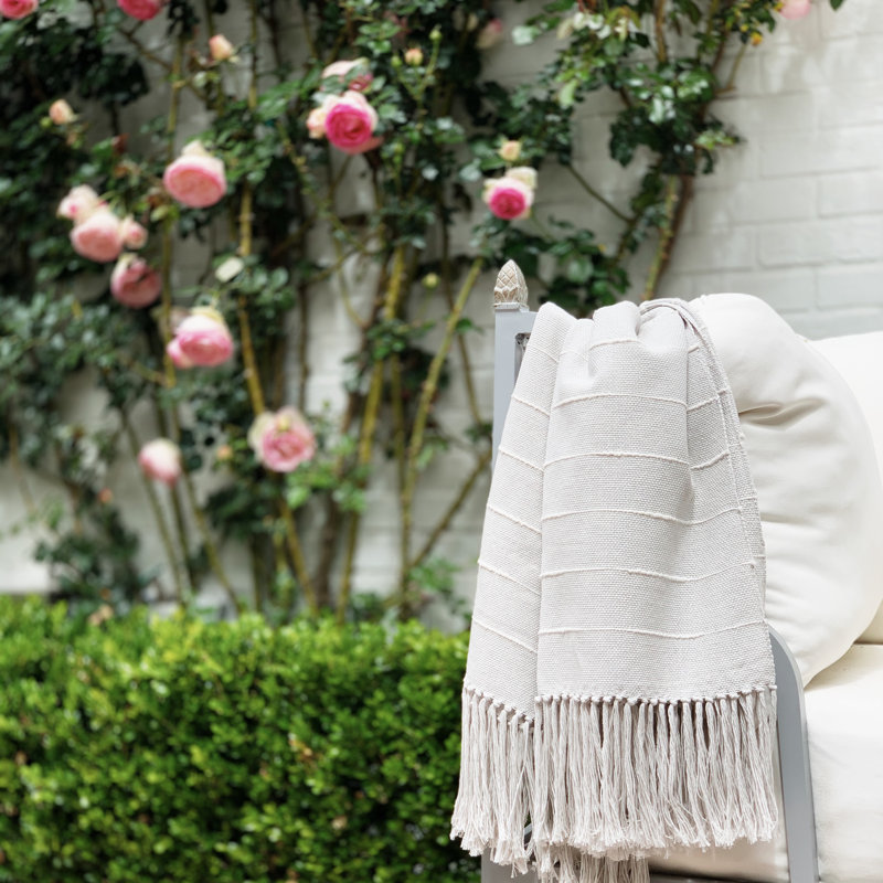 Pampa Hand Woven Throw Blanket, Ice