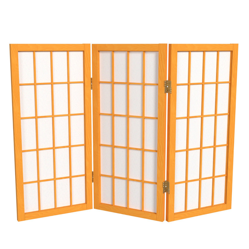 Paravent court Alex H 26,5 po, Miel, 3 panneaux
