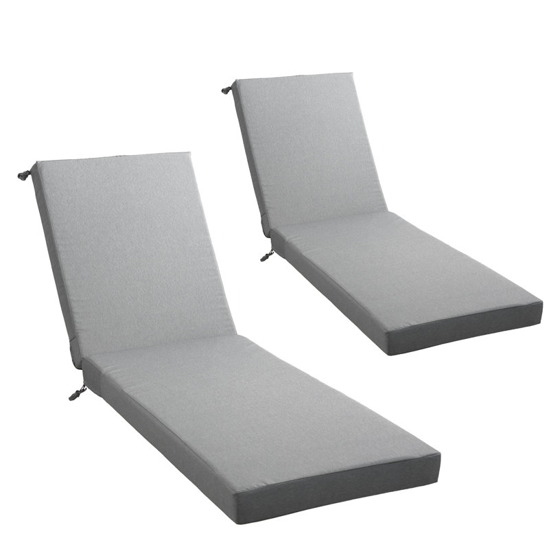 Coussin de chaise longue d'extérieur résistant aux intempéries de 3,5 po Forbell - Coussins de dossier et de siège, 2, Gris