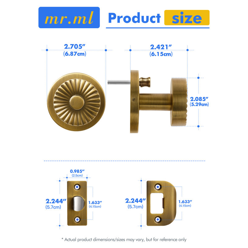 Bouton de porte MRML, Antique Brass, Privacy (Bed & Bath)
