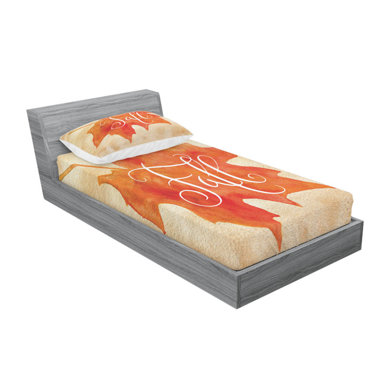 Ensemble de draps Vivid Maple Leaf, Ensemble de draps pour lit simple TG avec drap-hou