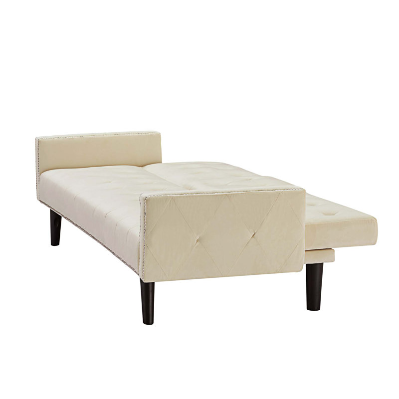 Canapé-lit convertible Darlys, Velours beige clair