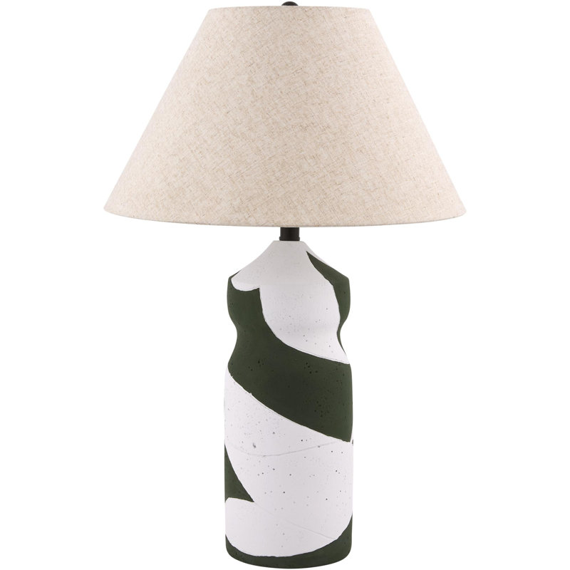 Dena Table Lamp, Beige, Green/White