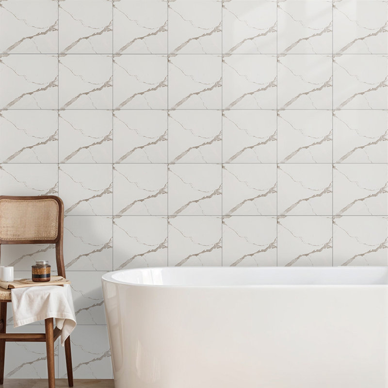 Marble Look Peel and Stick Wallpaper Oil-Proof Fire-Retardant Self-Adhesive Wall Panels
