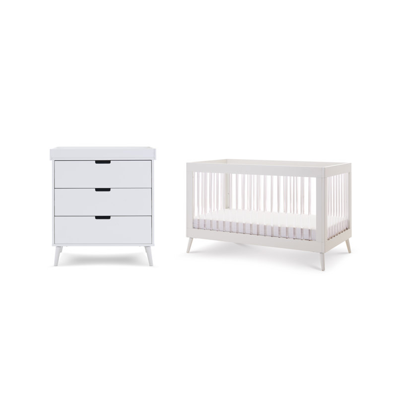 Maya 2 Piece Room Set, White With Acrylic