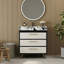 Meuble-lavabo autoportant moderne avec lavabo vasque en céramique et plateau en pierre frittée durable-950711237-950711239