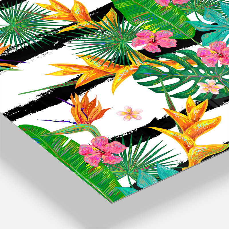 Très grande horloge murale tropicale rétro ii Mid-Century